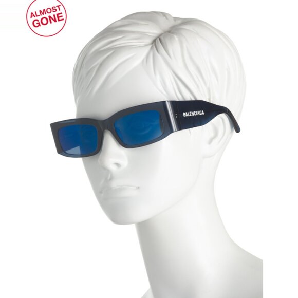 BALENCIAGA Blue 56mm Rectangular Sunglasses - Picture 2 of 2